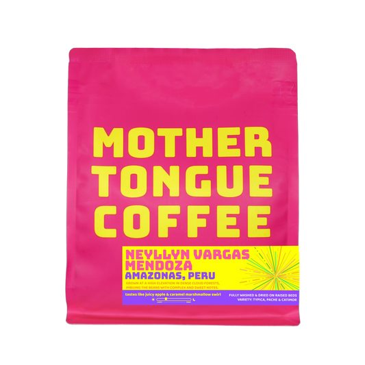 Mother Tongue Coffee bag of Neyllyn Vargas Mendoza coffee from Amazonas Peru 